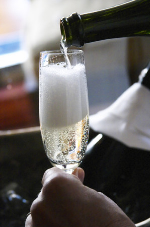 glass of sparkling wine