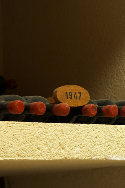 Bottles aging in the cellar, 1947