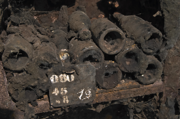 Old bottles in the cellar