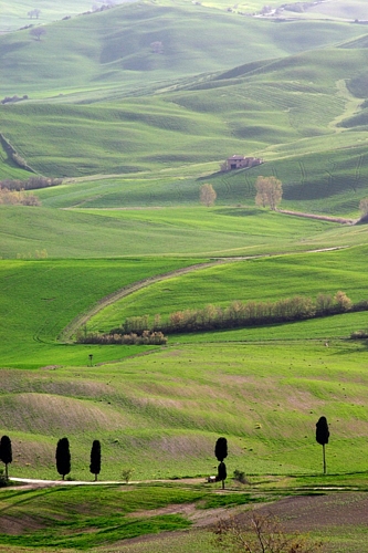 View over the landscape in southern Tuscany