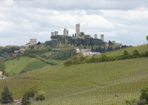 tuscany village and vineyards