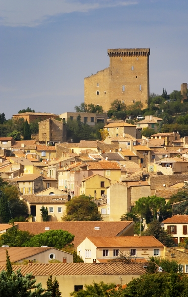 The village Chateauneuf-du-Pape, and the ruins of the Pope's summer palace
