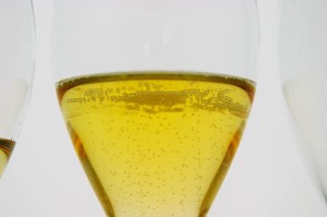 a glass of bubbly wine