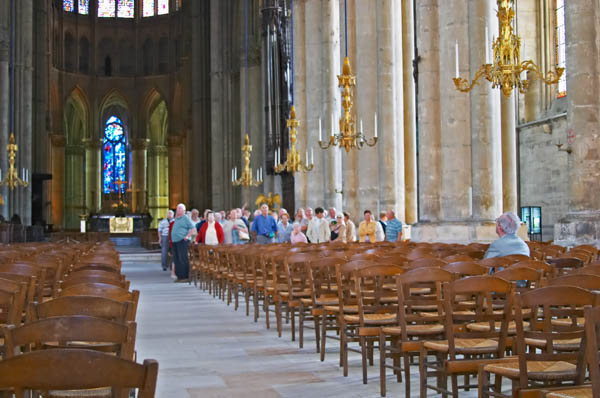 Inside the cathedral in Reims