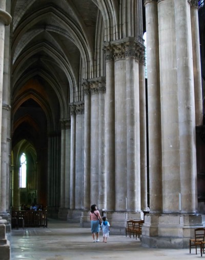 Inside the cathedral in Reims