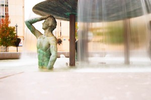 water in a fountain