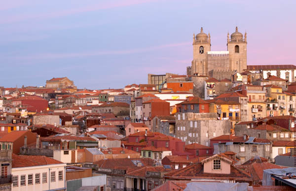 Rooftops and the cathedral, Porto