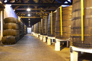 Big vats in a wine cellar