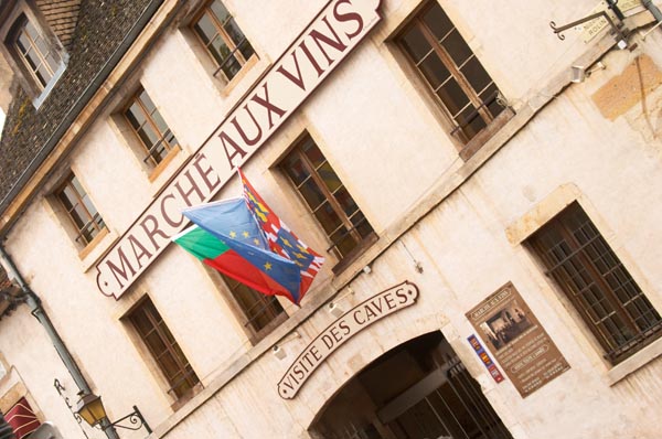 The wine market and shop in Beaune