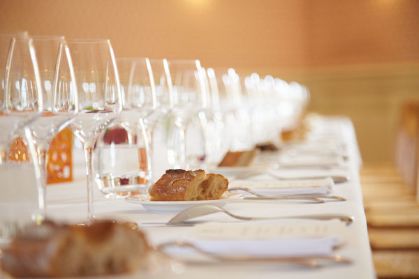 The table set for lunch at the chateau