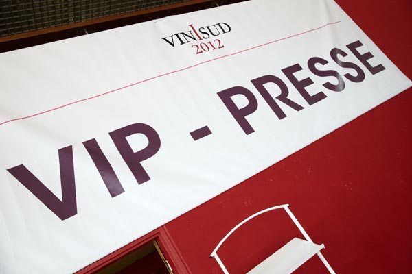 VIP-Press sign at Vinisud