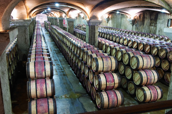 Barrel cellar at Chateau Margaux, Bordeaux