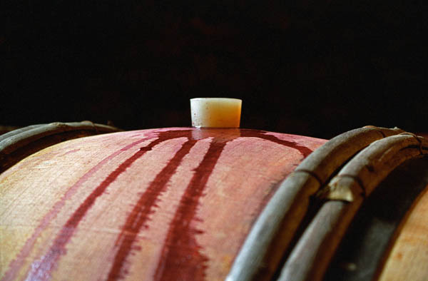 Red wine in an oak barrel, Burgundy