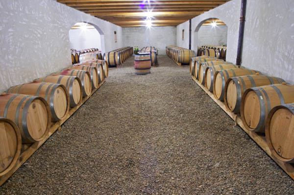 The barrel cellar at Domaine d'Antugnac, Languedoc