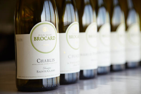 Chablis bottles at jean-Marc Brocard