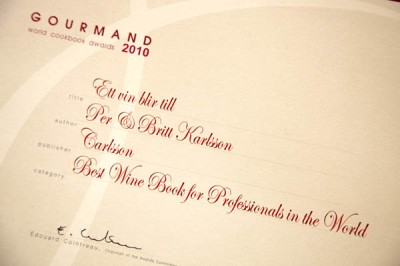 Detail of Best Wine Book in the World for Professionals from Gourmand World Cookbok Awards