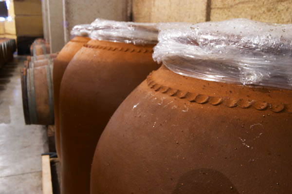 Wine making in amphorae at Domaine Viret, Rhone