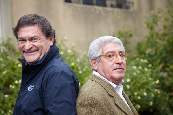 The chief winemaker, Giuseppe Pizzolante Leuzzi, and Mario Petito, the president, at Cupertinum