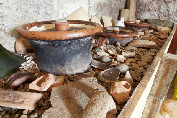 Wine in amphorae at the Luigi Tecce winery in Taurasi, Campania, Italy