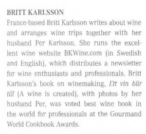 Wine Business International on Britt Karlsson