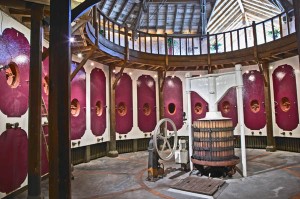 wine cellar with fermentation tanks