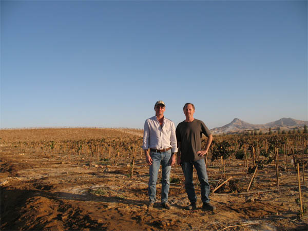 Karim Hwaidak and David Furer at the Hwaidak vineyard, Egypt
