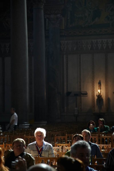 A man in a church in Palermo