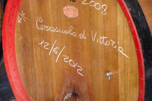 A botti barrel with Cerasuolo di Vittoria DOCG