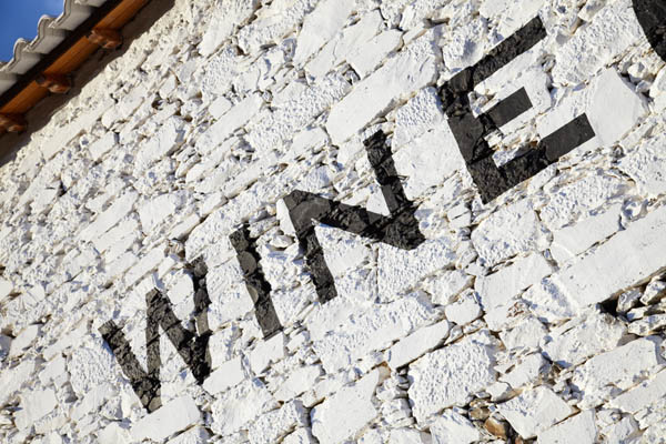 Writing on the wall "wine"