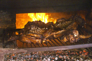 meat on the fire