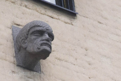 Sculpture on the facade of Systembolaget head office, the Thule House