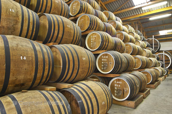 Barrels filled with calvados