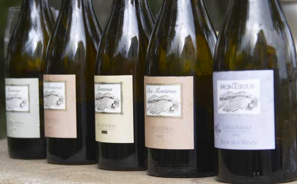 The range Domaine Montirius wines, Vacqueyras, Rhone, France