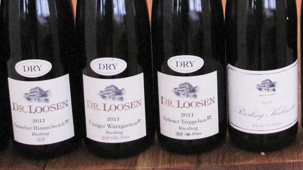 Dr Loosen wines at tasting