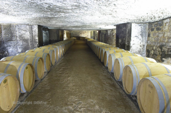 The wine cellar at Clos Fourtet, Saint Emilion, Bordeaux