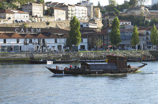 A boat on the Douro and the Calem port lodge, Vila Nova de Gaia