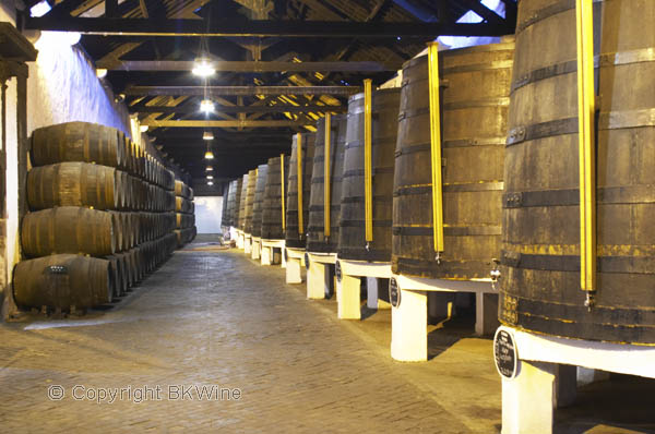 Vats and port pipes in a cellar in Vila Nova de Gaia, Douro