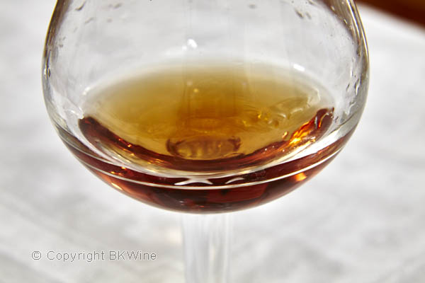 A glass of Sandeman 40 years tawny port