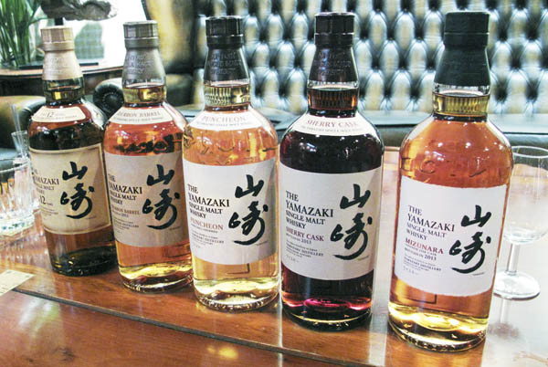 Yamazaki whisky bottles