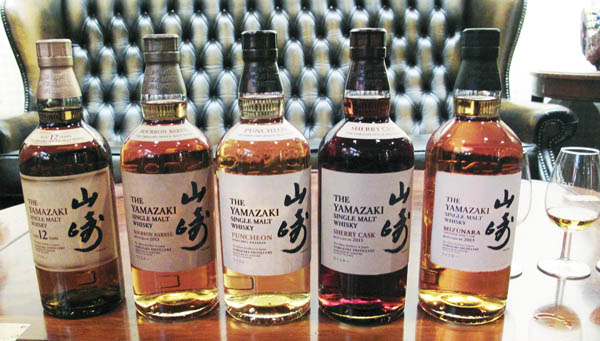 Yamazaki whisky bottles