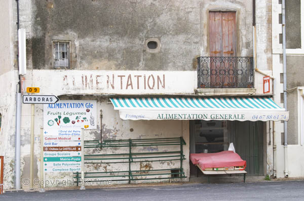 Closed grocery shop in Languedoc