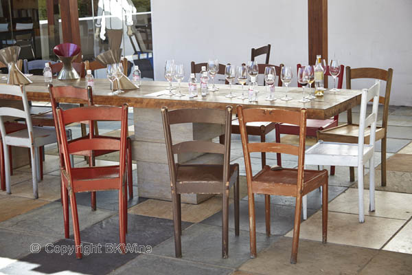 Seven wooden chairs at Boekenhoutskloof