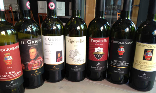 A small selection of San Felice wines