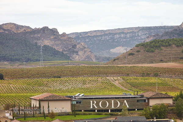 View over Bodegas Roda from Haro