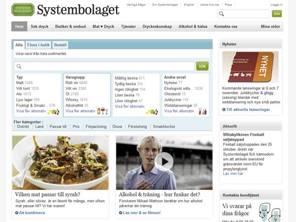 systembolaget.se webbsajt