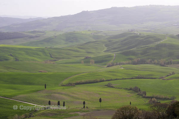 Tuscan hills and fields