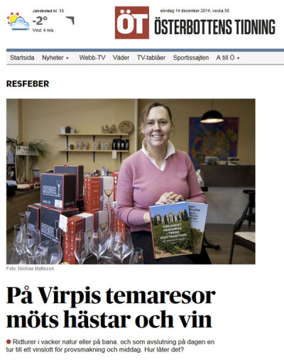 Osterbottens Tidning med boken Vinlandet Frankrike