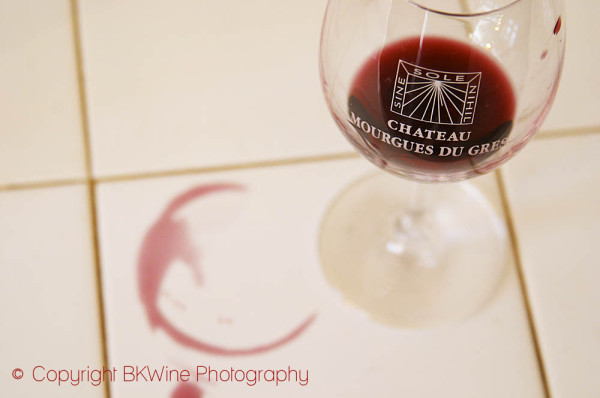 In the tasting room, Chateau Mourgues du Grès, Costieres de Nimes