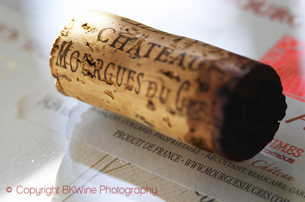 A cork at Chateau Mourgues du Grès, Costieres de Nimes