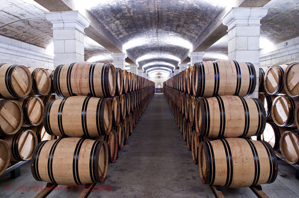 The barrel cellar at Chateau Haut Brion, Bordeaux